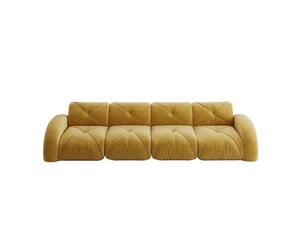 Canapé modulaire 4 places sans structure jaune en chenille 358 x 95 x 76 cm