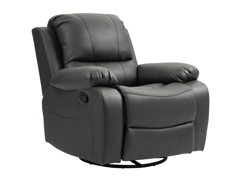  Fauteuil relax pivotant et inclinable en tissu avec repose-pieds noir 93x100x98 cm  - Conforama A