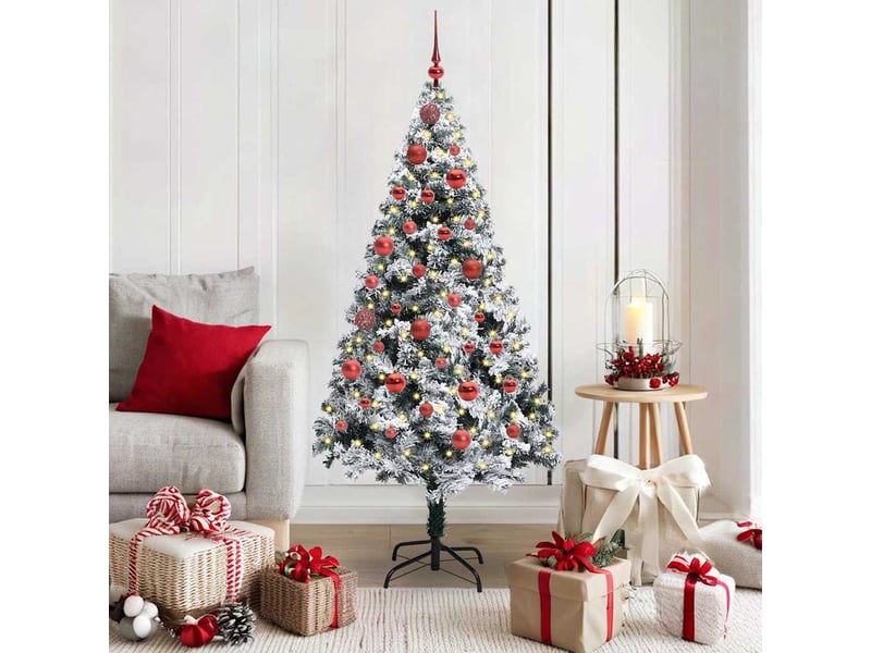  Sapin de noël artificiel, arbre de noël blanc 150 cm pvc, acier et plastique shl7814  - Conforama B