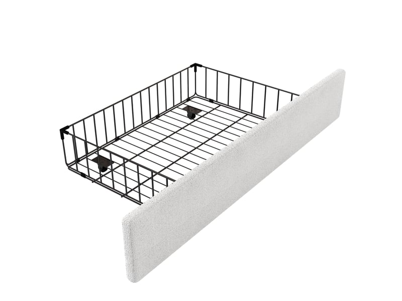  Lit enfant 90x200 cm, tiroirs, forme de lapin, dessin style cartoon, sommier, peluche blanc, sans matelas  - Conforama R