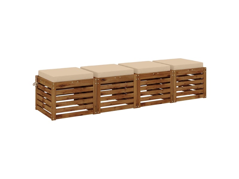  Lot de 4 coussins de siège, coussins d'assise soest 100 % polyester crème cf60393  - Conforama C