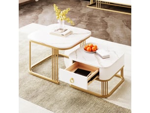 Table basse rectangulaire coloris blanc <strong></strong> <strong></strong>