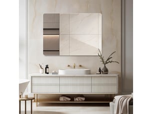 Miroir mural sans cadre à coins arrondis en verre 60 x 80 cm
