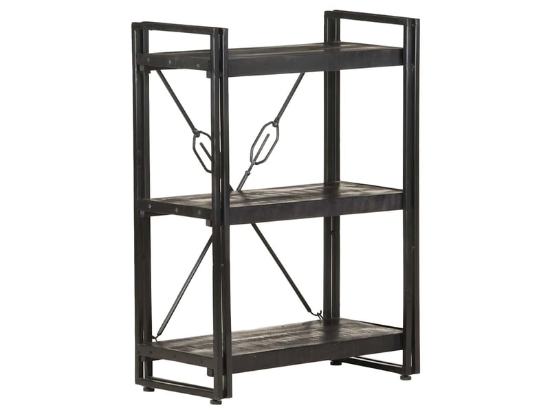  Bibliothèque à 3 niveaux, armoire à livres 60x30x80 cm bois de manguier massif  - Conforama B