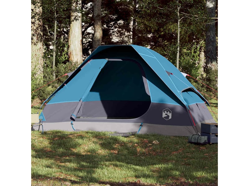  Tente de camping, tente familiale à dôme 6 personnes bleu imperméable shl20326  - Conforama B