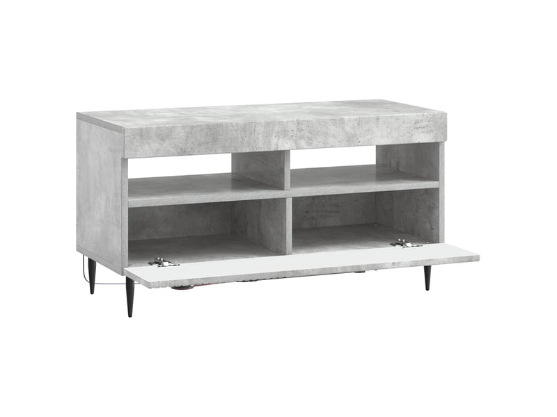 Meuble tv - banc tv - meuble de rangement led gris béton bois d'ingénierie - Conforama E