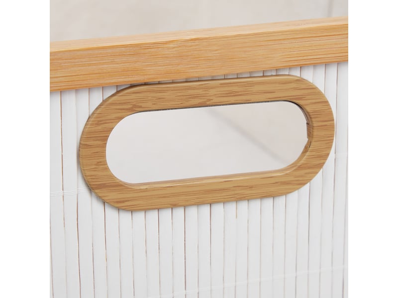  Lot de 3 paniers de rangement empilables design moderne 40 x 30 x 30 cm en bambou naturel 13_0011689  - Conforama C