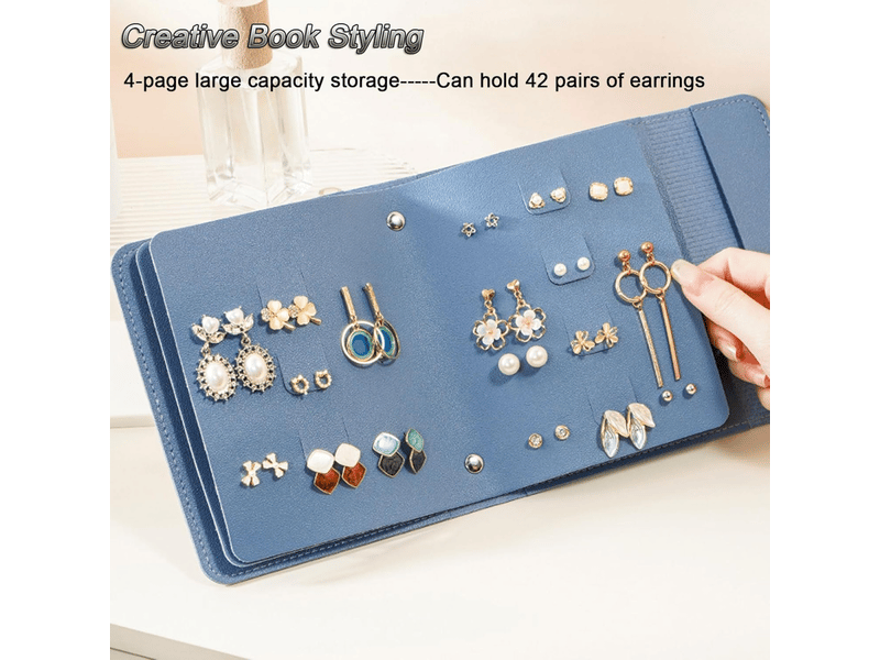  Rangement pour boucles d'oreilles pratiques petit livre sacs de rangement d'oreilles boîte à bijoux organisateur de bijoux étui presentoir boucle  - Conforama C