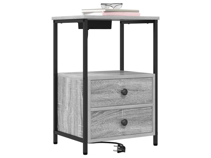 Table de chevet avec tiroir 2 pièces gris sonoma 40 x 31 x 60 cm - Conforama C