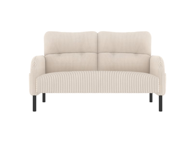  Canapé droit 2 places en velours côtelé beige 120 x 75 x 79 cm avec poches latérales, salon bureau chambre 120x75x79cm - Conforama A