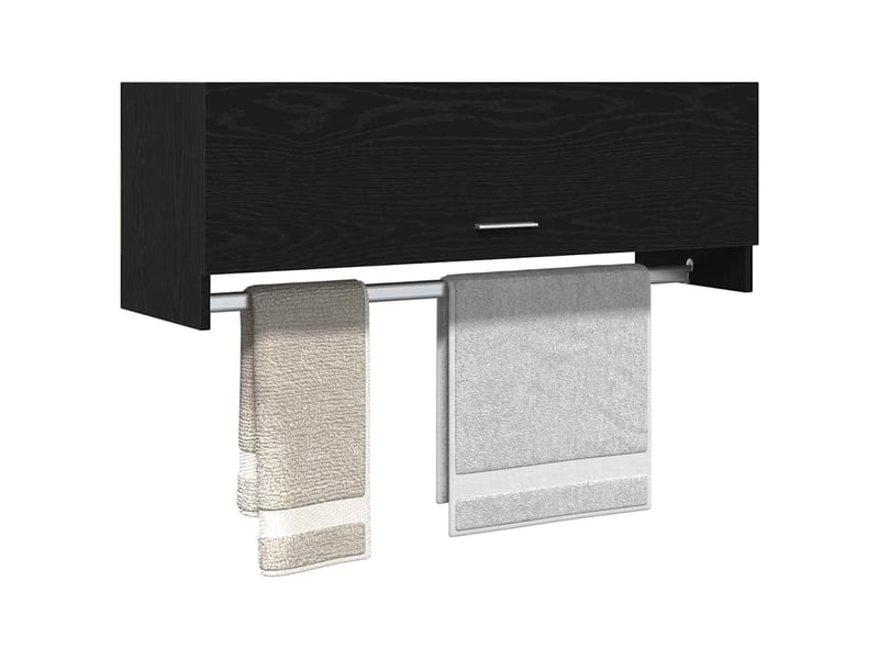  Armoire chambre, armoire de rangement chêne noir 100x32,5x35 cm bois d'ingénierie  - Conforama C