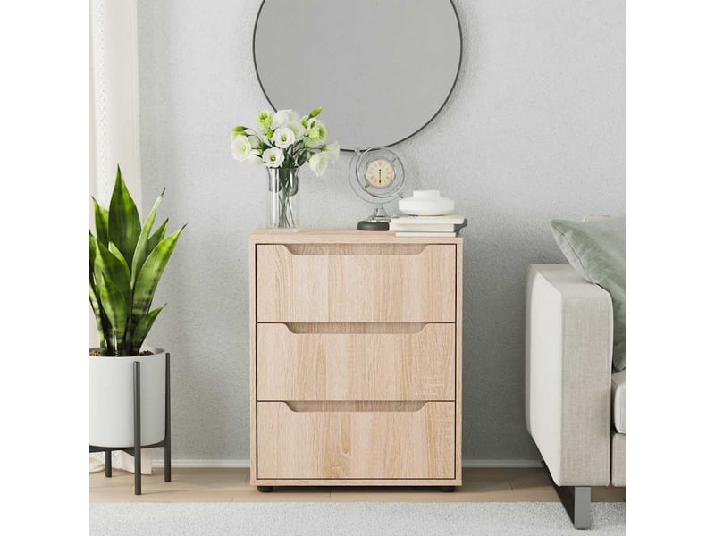  Buffet salon visnes chêne sonoma 60x40x73 cm bois d'ingénierie  - Conforama C