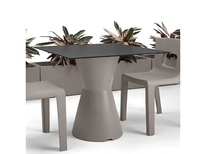  Plateau de table hpl carré 70x70 cm avec base de support tiffany - anthracite  - Conforama B