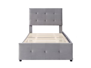 Lit avec rangement 90x200 cm    coloris gris