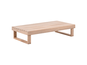 Table basse de jardin marettimo 60 cm 110 cm bois d'acacia certifié marron clair