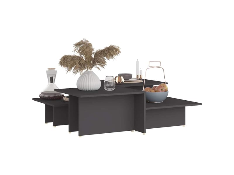  Tables basses 2 pcs - table de salon - table à thé gris 111,5x50x33 cm bois d'ingénierie  - Conforama C