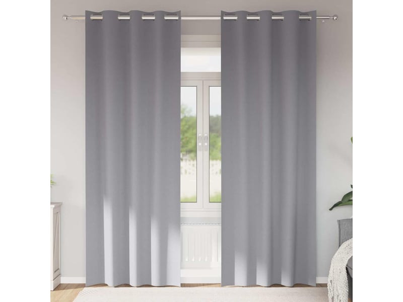 Lot de 2 rideaux occultants, rideaux black-out avec anneaux gris clair 225 x 140 cm cf44640 - Conforama B