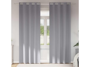 Lot de 2 rideaux occultants, rideaux black-out avec anneaux gris clair 225 x 140 cm cf44640
