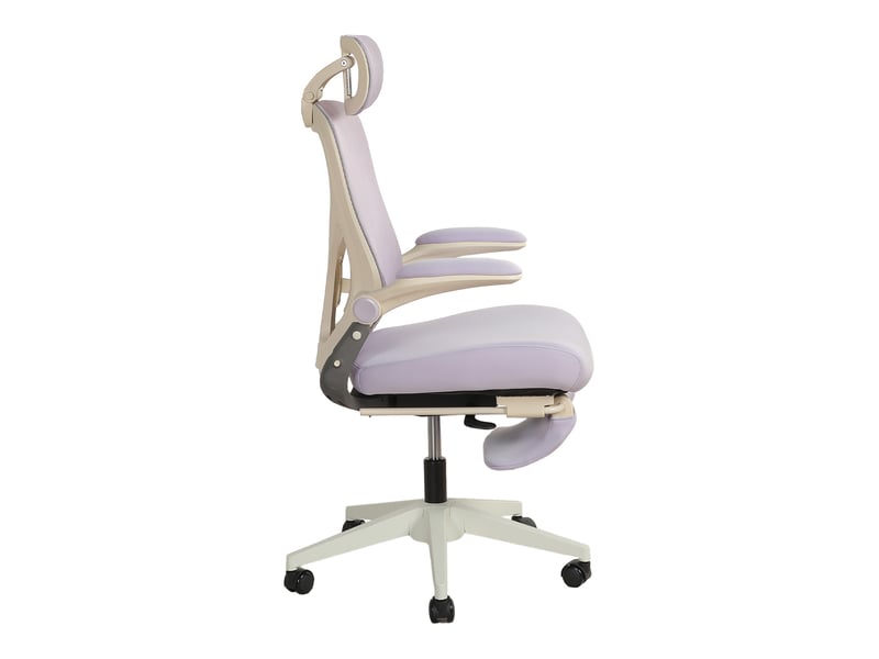  Fauteuil de bureau ergonomique 62 x 48,5 cm – violet – pliable, têtière 3d et soutien lombaire réglable  - Conforama B