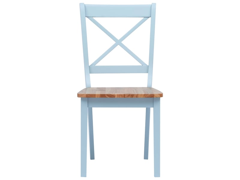  Lot de 6 chaises de salle à manger cuisine style simple gris et bois clair bois d'hévéa massif cds022433  - Conforama C