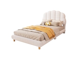 Lit simple 90x200 cm <strong>MAISENTIEL</strong>  <strong></strong> coloris blanc