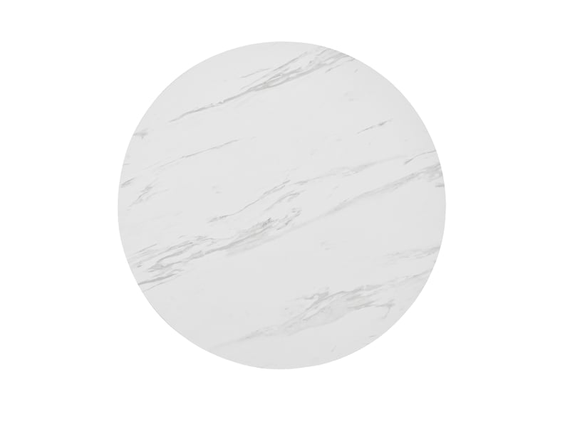  Table à manger ronde en mdf avec pieds réglables en métal doré et motif de marbre,80x75cm,blanc table bicolore - Conforama E