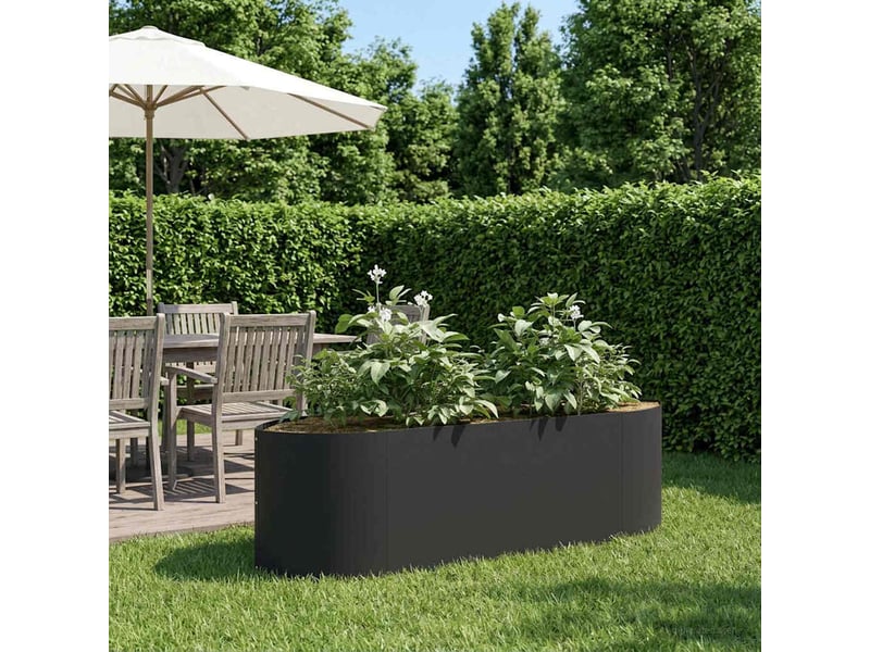  Jardinière - jardin surélevé noir 140 x 40 x 40 cm acier  - Conforama B