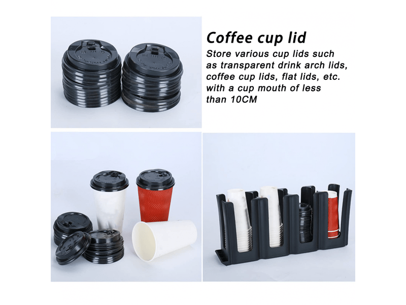 Distributeur de gobelets à café à 4 compartiments, porte-gobelets en papier jetables, organiseur pour café, lait, thé, restaurant - Conforama B