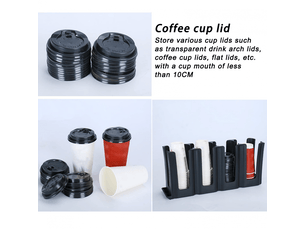 Distributeur de gobelets à café à 4 compartiments, porte-gobelets en papier jetables, organiseur pour café, lait, thé, restaurant
