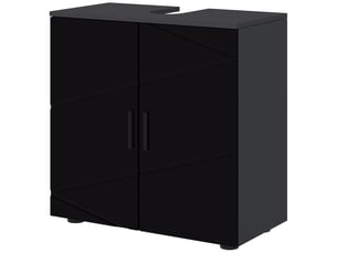 Meuble sous lavabo noir 60 x 30 x 60 cm à 2 portes