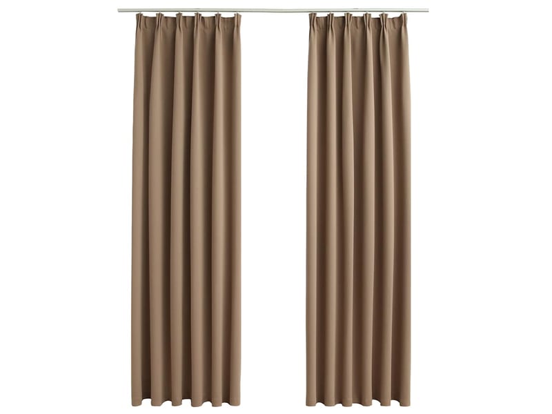  Lot de 2 rideaux occultants, rideaux black-out avec crochets taupe 140x175 cm cf44887  - Conforama A