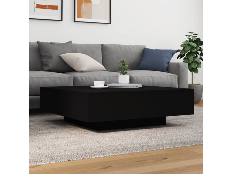  Table basse | table d'appoint salon avec lumières led noir 100x100x31 cm  - Conforama D