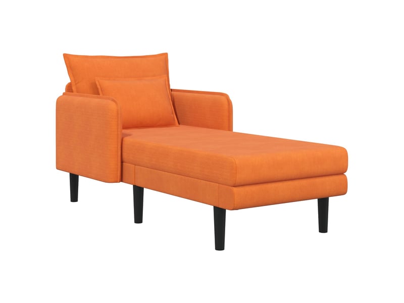 Vidaxl grande méridienne orange tissu en velours côtelé - Conforama D
