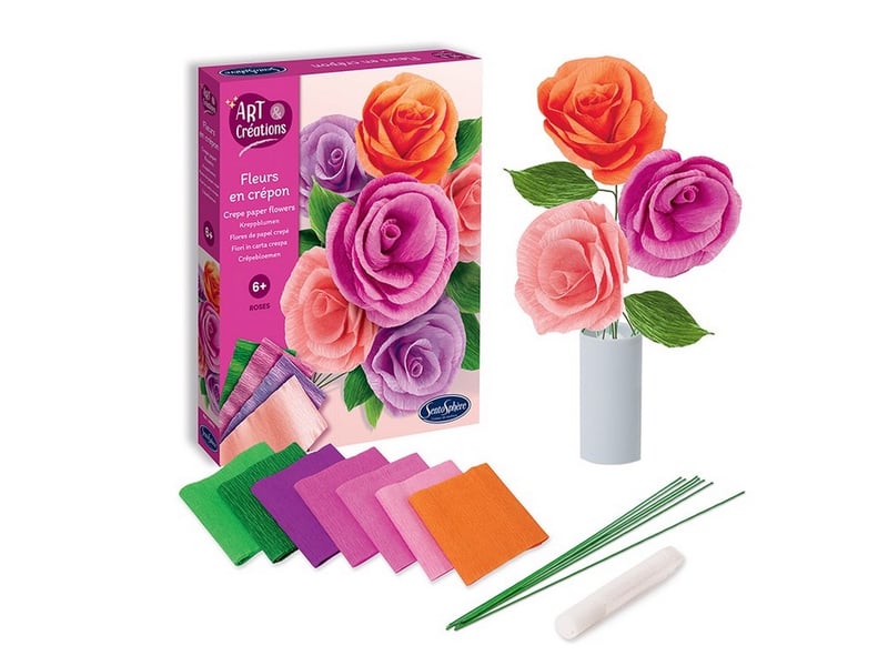  Fleurs en crepon - roses - art et creations 20010 - Conforama B