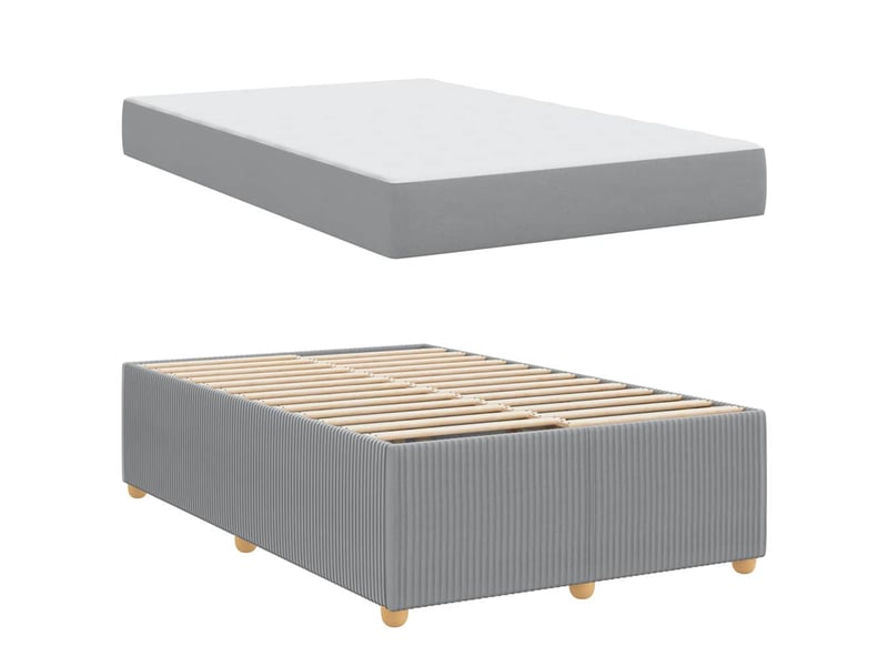  Lit double- lit adulte -  cadre de lit gris clair 120 x 200 cm tissu  - Conforama C