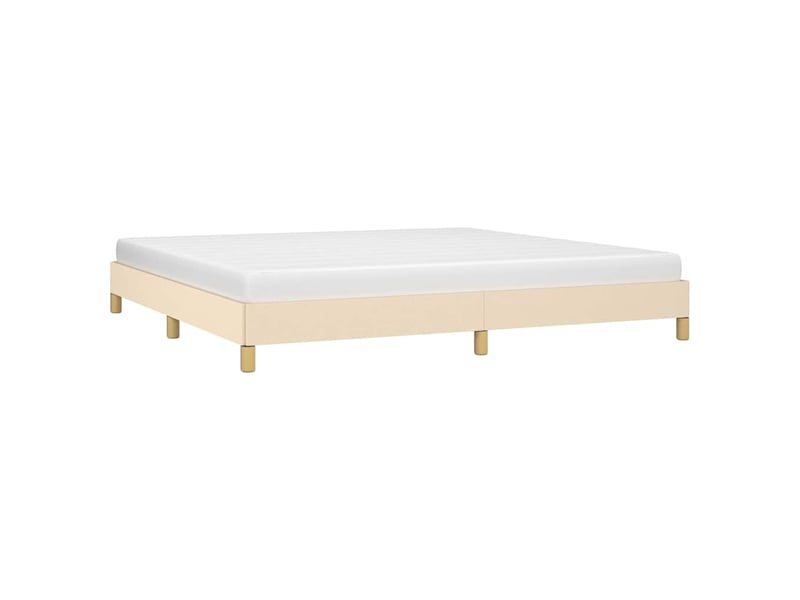  Lit double- lit adulte -  cadre de lit sans matelas crème 200x200 cm tissu  - Conforama B