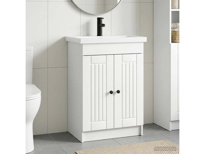 Ensemble de mobilier de salle de bain blanc 78.5x37.5x81 cm shl8625 - Conforama B