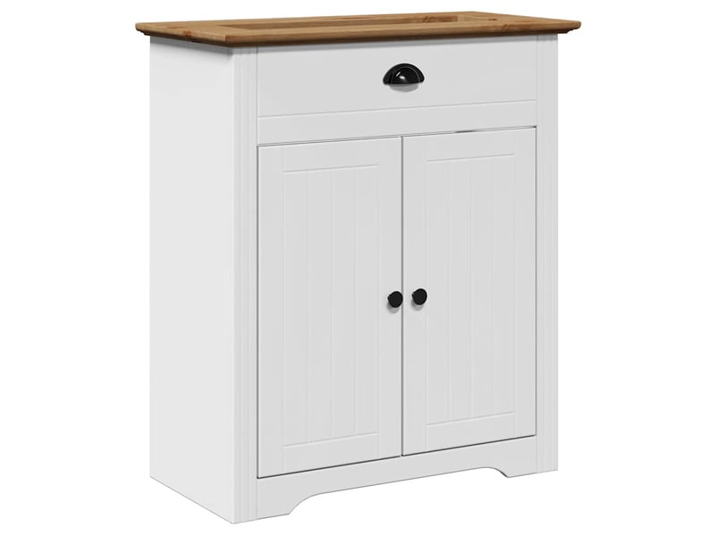 Armoire de lavabo de salle de bain, cabinet de salle de bain bodo blanc marron 70x35x80cm cf65577 - Conforama A