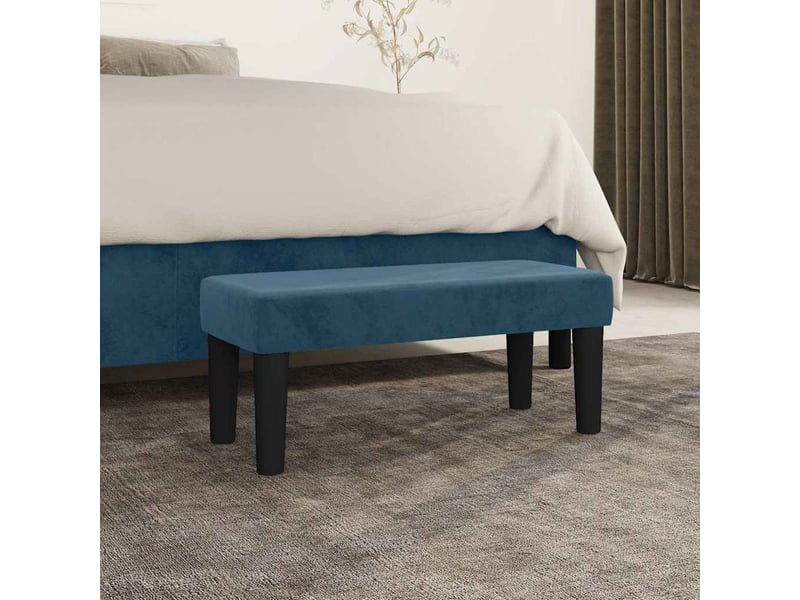  Banc, canapé 2 places bleu foncé 70x30x30 cm velours  - Conforama B
