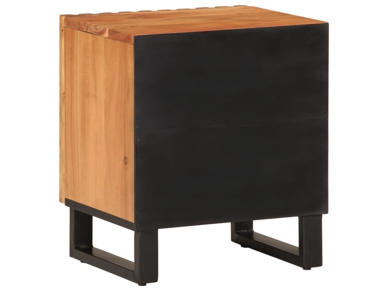  Lot de 2 tables de chevet - cabinet de chevet - table de nuit 40x34x46 cm bois d'acacia massif  - Conforama E
