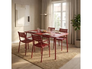 Lot de 2 fauteuils empilables pour jardin et intérieur punat - rouge