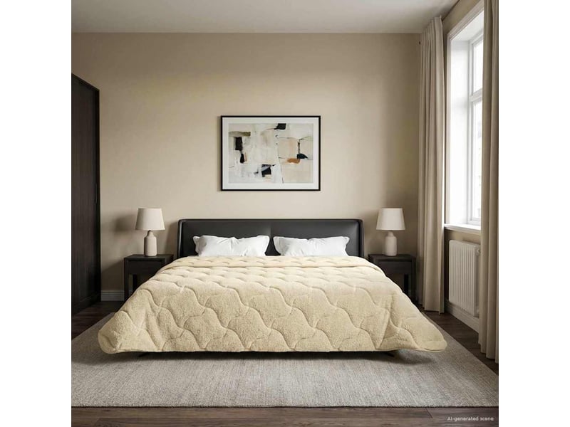  Couette - duvet d'été 200 x 240 cm été crème respirant  - Conforama B