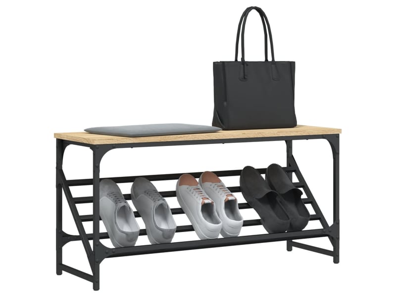  Meuble à chaussures, étagère à chaussures chêne sonoma 90x30x45 cm bois d'ingénierie  - Conforama C
