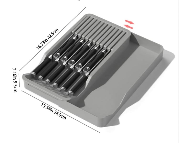 Porte-couteaux (gris), porte-couteaux, porte-couteaux de cuisine, rangement de couteaux, porte-couteaux de comptoir - conçu pour les cuisines, les hôt A-G-002662 - Conforama E