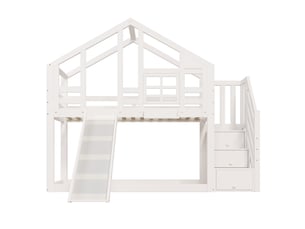 Lit superposé 90x200 cm <strong></strong>  <strong>AB400213456W</strong> coloris blanc
