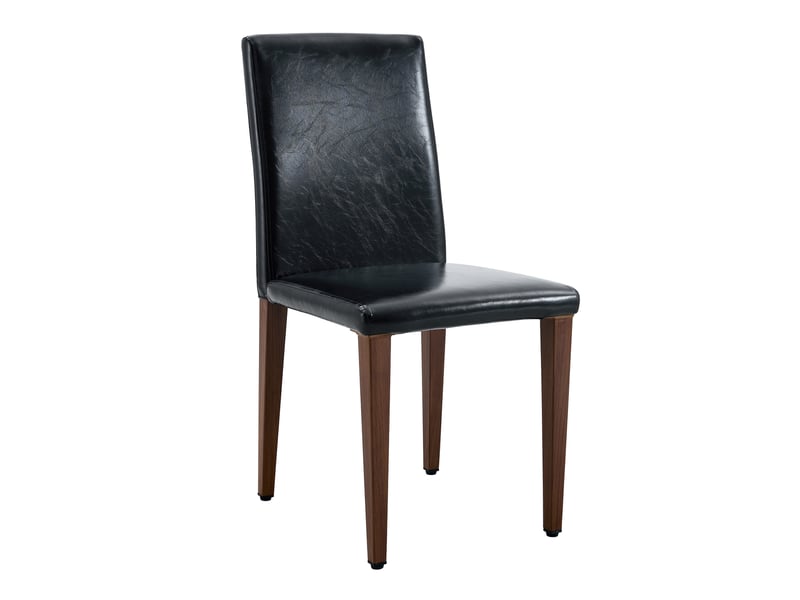  Lot de 6 chaises de salle à manger 41x47x90 cm design minimaliste métal polyuréthane noir et aspect noyer  - Conforama A