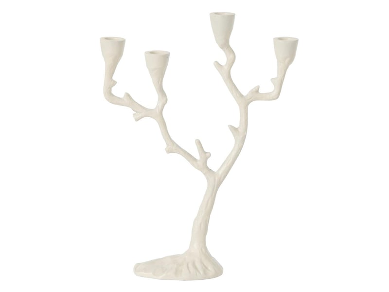  Chandelier ramures de cerf yasmine 36cm blanc cassé  - Conforama A