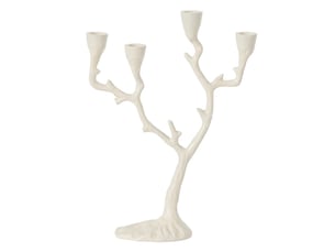 Chandelier ramures de cerf yasmine 36cm blanc cassé