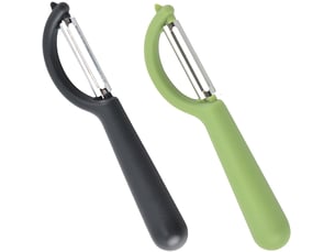 Vert+noir éplucheur universel (2 pcs), éplucheur pivotant en acier inoxydable, couteau cuisine avec lame tranchante pour légumes fruits