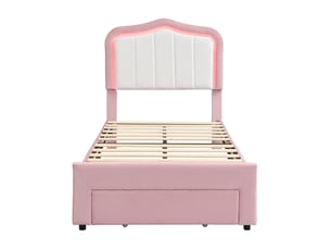 Lit simple 90x200 cm coloris rose